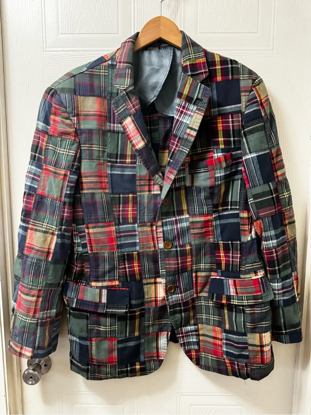 Peter Millar Multicolor Patchwork Plaid Sport Coat